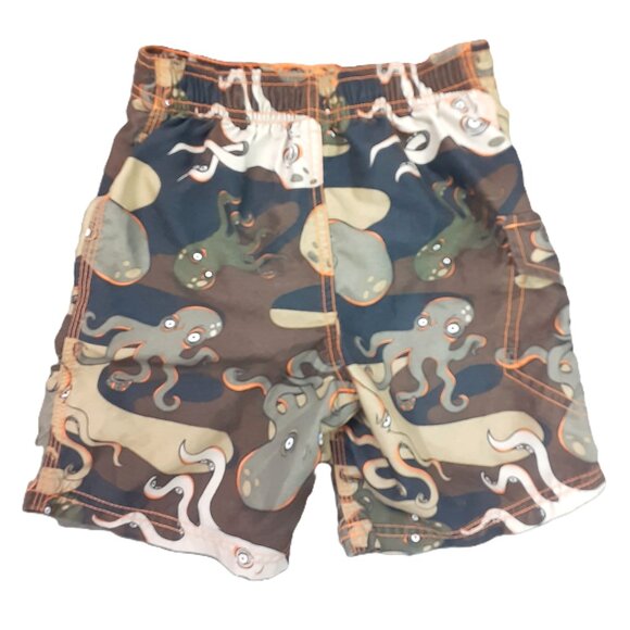 Boys Swim Trunks XS Waist Pocket Octopus Design Summer Beach Elastic Waist - Picture 2 of 5